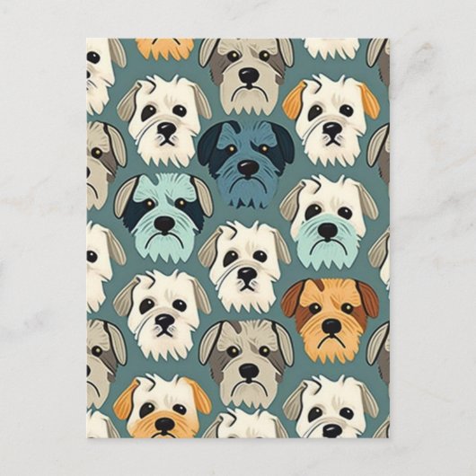 Yorkshire Terrier Pattern Briefkaart (Voorkant)