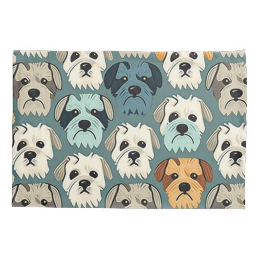 Yorkshire Terrier Pattern Kussensloop (Achterkant)