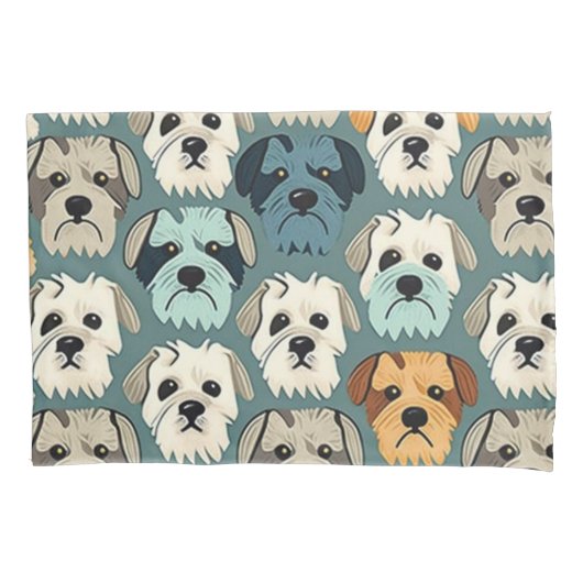 Yorkshire Terrier Pattern Kussensloop (Voorkant)