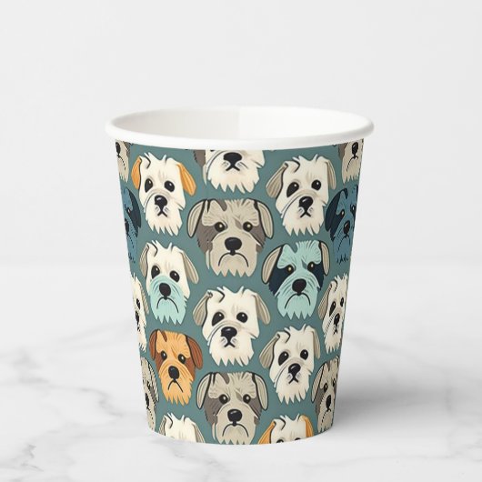 Yorkshire Terrier Pattern Papieren Bekers (Links)