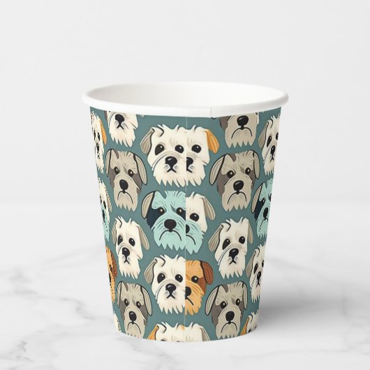 Yorkshire Terrier Pattern Papieren Bekers (Rechts)