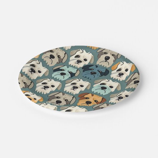 Yorkshire Terrier Pattern Papieren Bordje (Gekanteld)