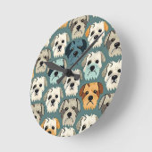 Yorkshire Terrier Pattern Ronde Klok (Hoek)