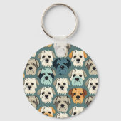 Yorkshire Terrier Pattern Sleutelhanger (Voorkant)
