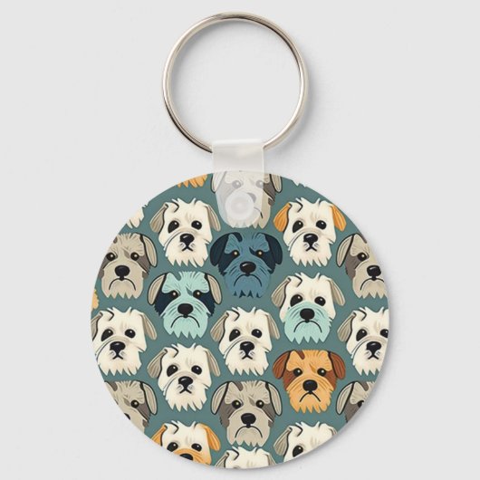 Yorkshire Terrier Pattern Sleutelhanger (Voorkant)