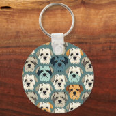 Yorkshire Terrier Pattern Sleutelhanger (Voorkant)