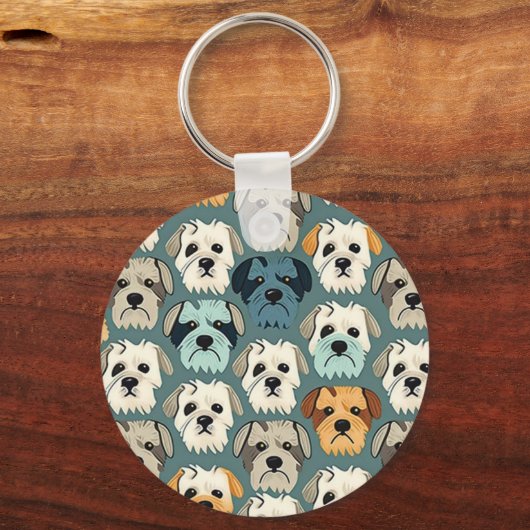 Yorkshire Terrier Pattern Sleutelhanger (Voorkant)