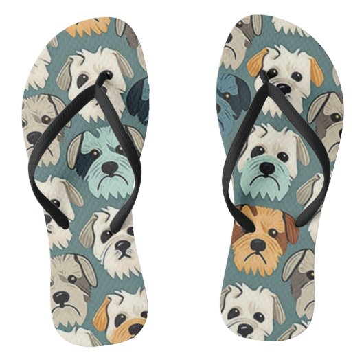 Yorkshire Terrier Pattern Teenslippers (Voetbed)