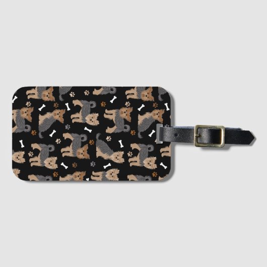 Yorkshire Terrier Paws en Botten Yorkie Dog Bagagelabel (Voorkant (horizontaal))