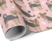 Yorkshire Terrier Paws en Botten Yorkie Dog Cadeaupapier (Rol Hoek)
