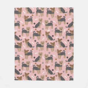 Yorkshire Terrier Paws en Botten Yorkie Dog Fleece Deken