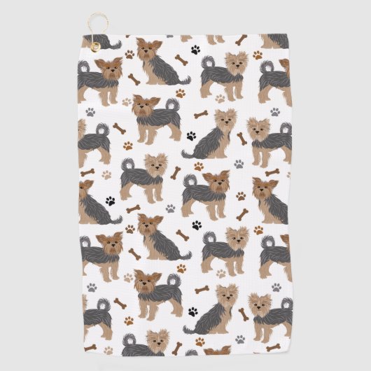 Yorkshire Terrier Paws en Botten Yorkie Dog Golfhanddoek (Voorkant)