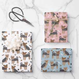 Yorkshire Terrier Paws en Botten Yorkie Dog Inpakpapier Vel