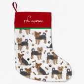 Yorkshire Terrier Paws en Botten Yorkie Dog Kleine Kerstsok (Voorkant)