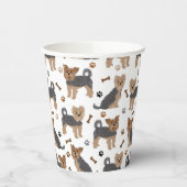 Yorkshire Terrier Paws en Botten Yorkie Dog Papieren Bekers (Links)