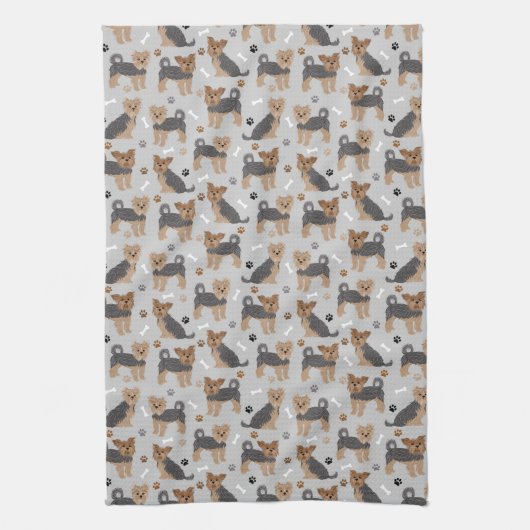 Yorkshire Terrier Paws en Botten Yorkie Dog Theedoek (Verticaal)