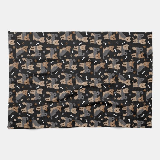Yorkshire Terrier Paws en Botten Yorkie Dog Theedoek (Horizontaal)