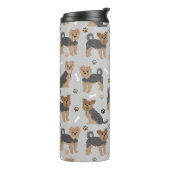 Yorkshire Terrier Paws en Botten Yorkie Dog Thermosbeker (Gedraaid links)