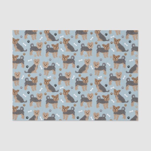 Yorkshire Terrier Paws en Botten Yorkie Dog Tissuepapier (Voorkant)