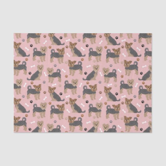 Yorkshire Terrier Paws en Botten Yorkie Dog Tissuepapier (Voorkant)