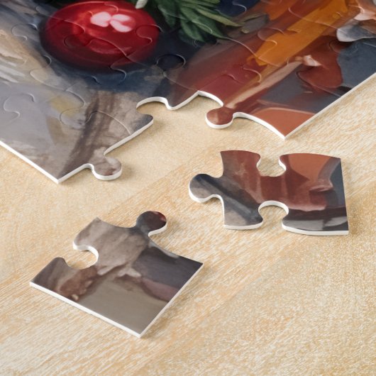 Yorkshire Terrier Peeking from Christmas Stocking  Legpuzzel (Zijkant)