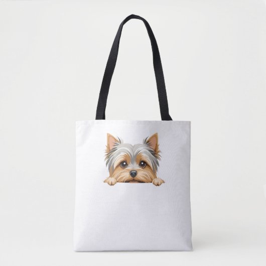 Yorkshire Terrier Peeking Schattige Schattig Funny Tote Bag (Voorkant)