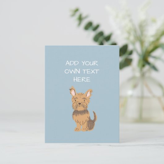 Yorkshire Terrier Personalized Dog Name Briefkaart (Staand voorkant)