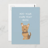 Yorkshire Terrier Personalized Dog Name Briefkaart (Voorkant / Achterkant)
