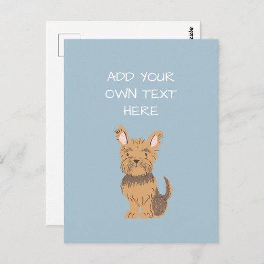 Yorkshire Terrier Personalized Dog Name Briefkaart (Voorkant / Achterkant)