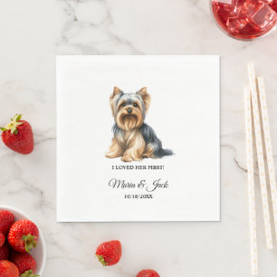 Yorkshire Terrier Pet Bruiloft Volledige kleur Servet