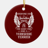 Yorkshire Terrier pet dog guardian angel Keramisch Ornament (Voorkant)