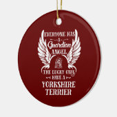 Yorkshire Terrier pet dog guardian angel Keramisch Ornament (Links)