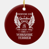 Yorkshire Terrier pet dog guardian angel Keramisch Ornament (Achterkant)