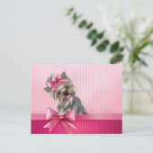 Yorkshire Terrier Pink Princess Yorkie Puppy Dog Briefkaart (Staand voorkant)