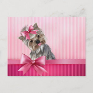 Yorkshire Terrier Pink Princess Yorkie Puppy Dog Briefkaart