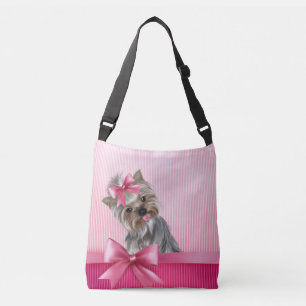 Yorkshire Terrier Pink Princess Yorkie Puppy Dog Crossbody Tas