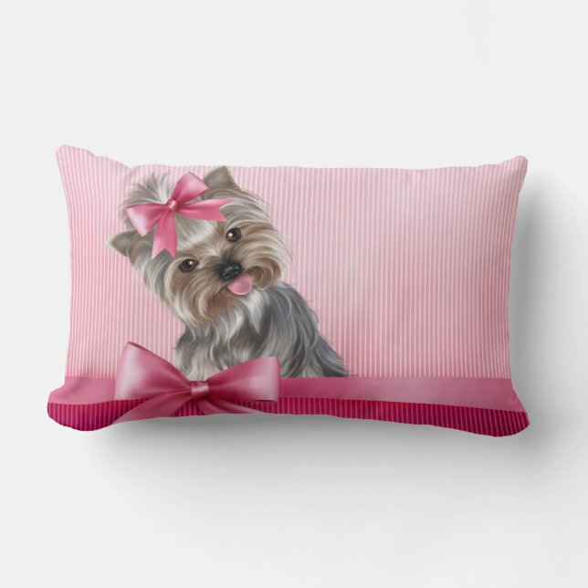 Yorkshire Terrier Pink Princess Yorkie Puppy Dog Kussen