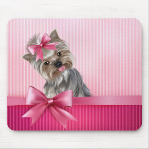 Yorkshire Terrier Pink Princess Yorkie Puppy Dog Muismat