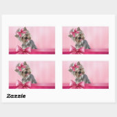 Yorkshire Terrier Pink Princess Yorkie Puppy Dog Rechthoekige Sticker (Vel)
