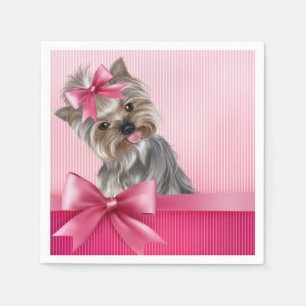 Yorkshire Terrier Pink Princess Yorkie Puppy Dog Servetten