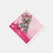 Yorkshire Terrier Pink Princess Yorkie Puppy Dog Servetten (Hoek)