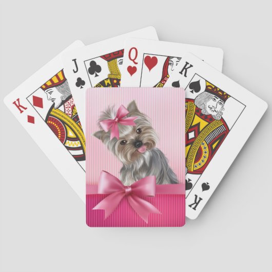 Yorkshire Terrier Pink Princess Yorkie Puppy Dog Speelkaarten (Achterkant)