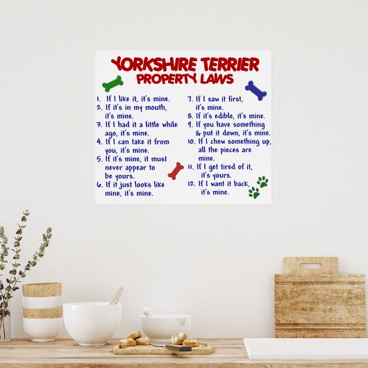 YORKSHIRE TERRIER PL2 POSTER (Keuken)