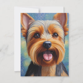 Yorkshire Terrier Pointillisme Hond Portret Briefkaart