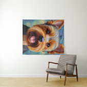 Yorkshire Terrier Pointillisme Hond Portret Wandkleed (In Situ (horizontaal))
