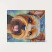 Yorkshire Terrier Pointillisme Hond Portret Wandkleed (Voorkant (horizontaal))