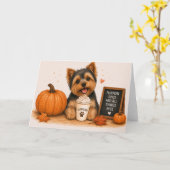 Yorkshire Terrier Pompoen Specerij Kaart (Gele Bloem)