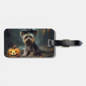 Yorkshire Terrier pompoenen Halloween eng Bagagelabel (Achterkant horizontaal)