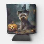 Yorkshire Terrier pompoenen Halloween eng Blikjeskoeler (Achterkant)