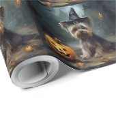 Yorkshire Terrier pompoenen Halloween eng Cadeaupapier (Rol Hoek)